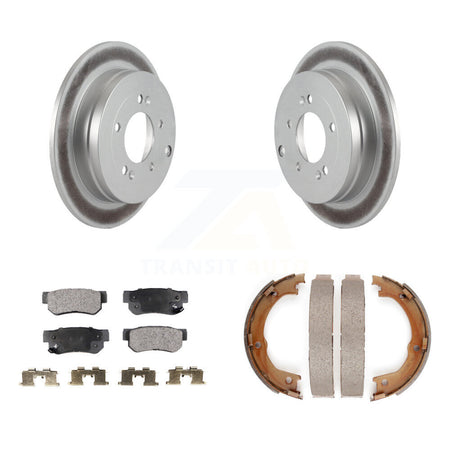 Rear Disc Coated Rotors Semi-Metallic Pads And Parking Brake Shoes Kit For Hyundai Azera KGF-103537