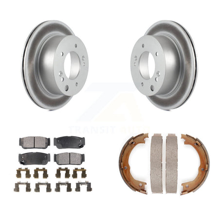 Rear Disc Coated Rotors Semi-Metallic Pads & Parking Shoes Kit For 2003-2006 Kia Sorento KGF-103558