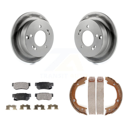 Rear Disc Coated Rotors Semi-Metallic Pads Parking Brake Shoes Kit For Hyundai Tucson Kia KGF-103582