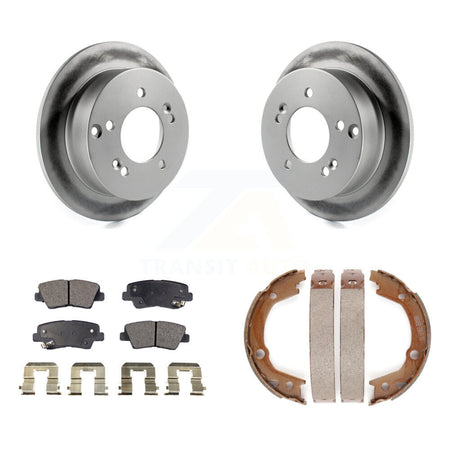 Rear Disc Coated Rotors Semi-Metallic Pads And Parking Shoes Kit For Hyundai Sonata 2.4L KGF-103585