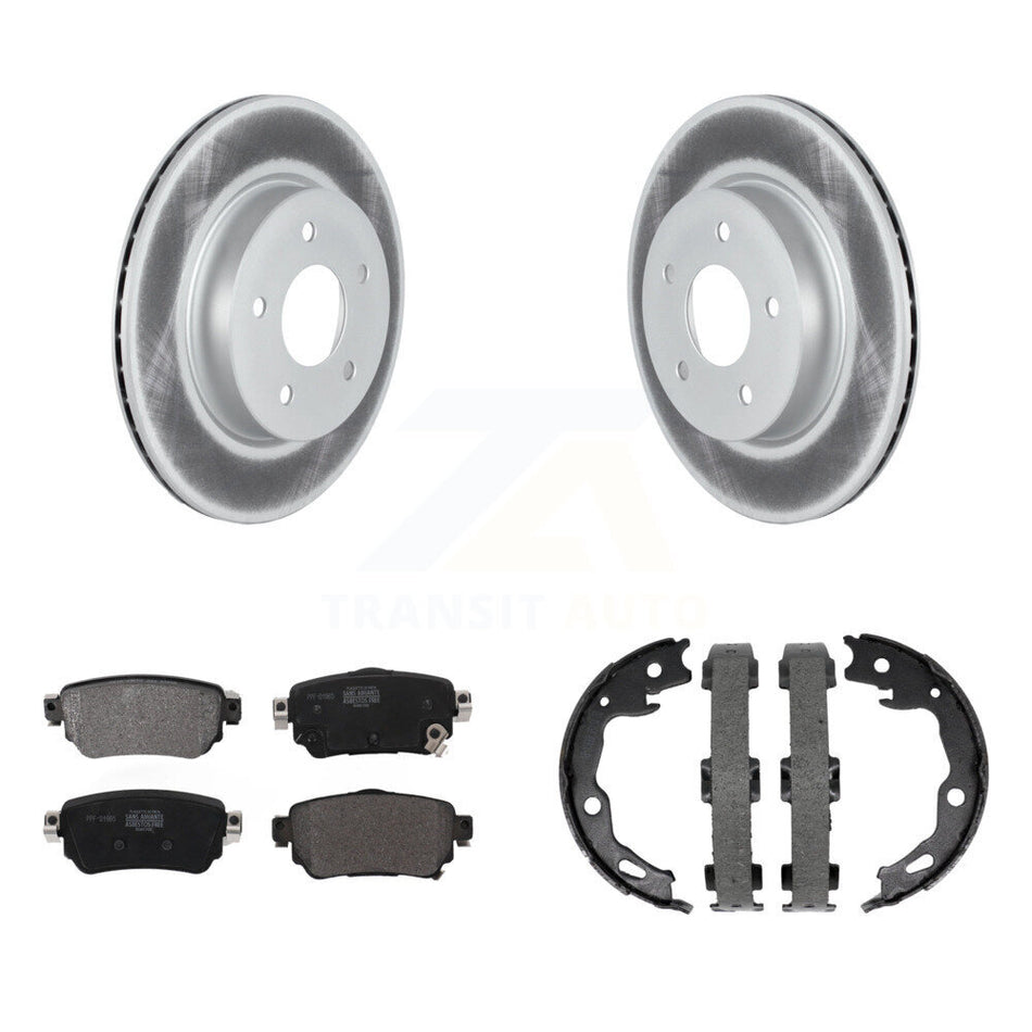 Rear Disc Coated Rotors Semi-Metallic Pads Parking Brake Shoes Kit For Nissan Rogue Sport KGF-103607