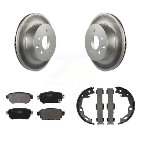 Rear Disc Coated Rotors Semi-Metallic Pads Parking Shoes Kit For 19 Nissan Rogue Sport S KGF-103608