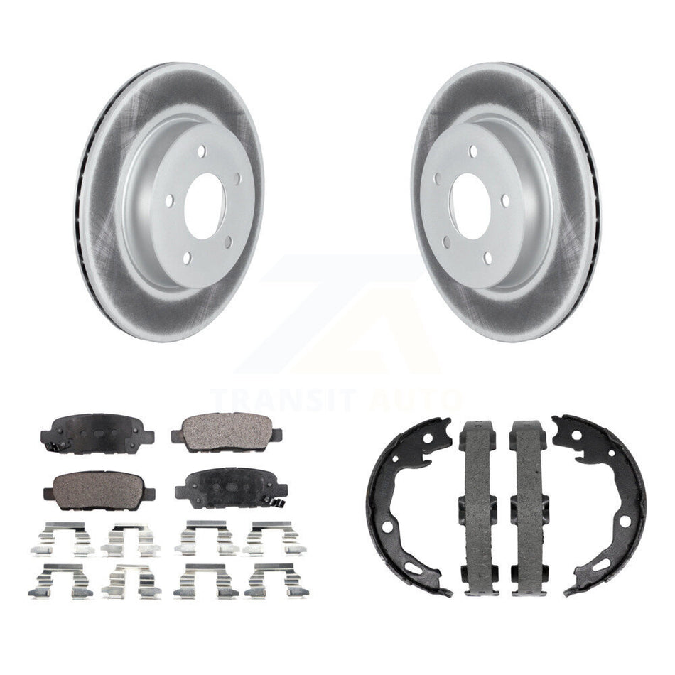 Rear Disc Coated Rotors Semi-Metallic Pads And Parking Shoes Kit For Nissan Qashqai Rogue KGF-103609