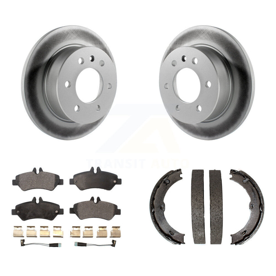 Rear Disc Coated Rotors Semi-Metallic Pads Parking Shoes Kit For Sprinter 2500 Dodge 3500 KGF-103616