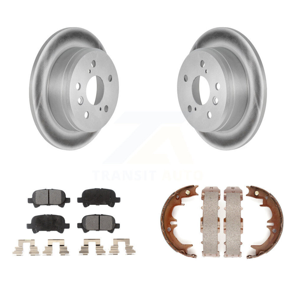 Rear Disc Coated Rotors Semi-Metallic Pads And Parking Shoes Kit For Toyota Camry Solara KGF-103645