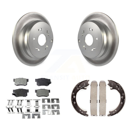 Rear Disc Coated Rotors Semi-Metallic Pads And Parking Brake Shoes Kit For Acura RDX KGF-103652