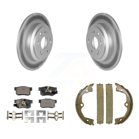Rear Disc Coated Rotors Semi-Metallic Pads & Parking Shoes Kit For Honda Accord Crosstour KGF-103657
