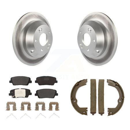 Rear Disc Coated Rotors Semi-Metallic Pads And Parking Brake Shoes Kit For Kia Sorento KGF-103674