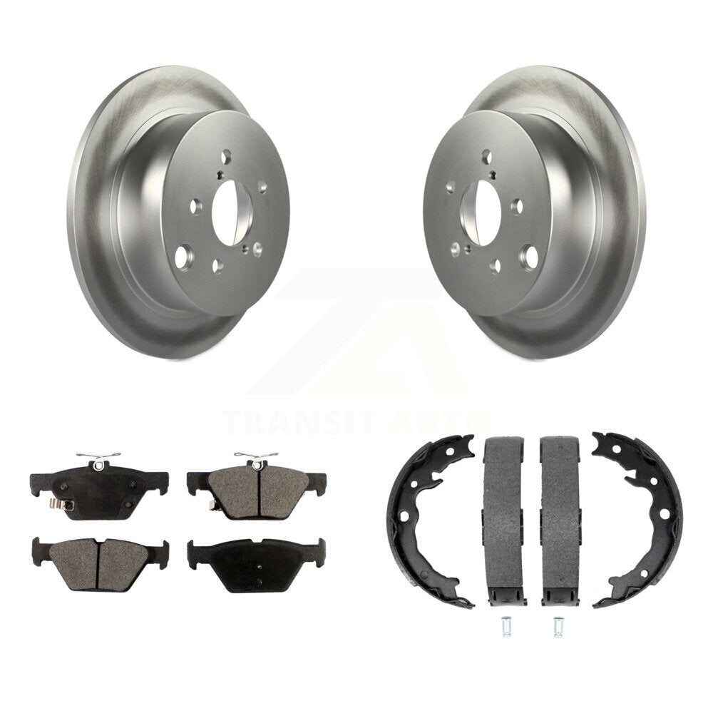 Rear Disc Coated Rotors Semi-Metallic Pads & Parking Brake Shoes Kit For Subaru Crosstrek KGF-103695