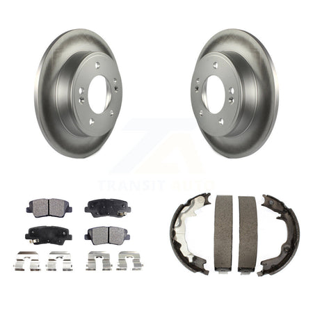 Rear Disc Coated Rotors Semi-Metallic Pads And Parking Shoes Kit For 2014 Kia Forte Koup KGF-103700