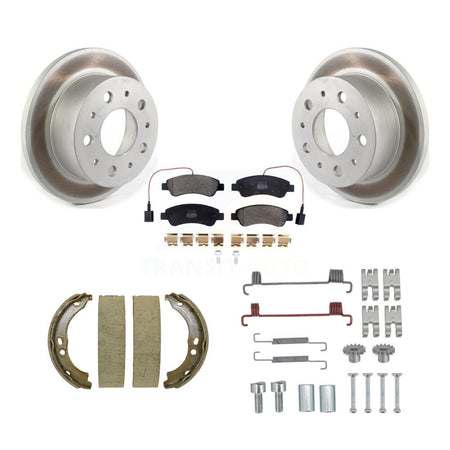 Rear Disc Coated Rotors Semi-Metallic Pads Parking Shoes & Hardware Kit For Ram ProMaster KGF-103709