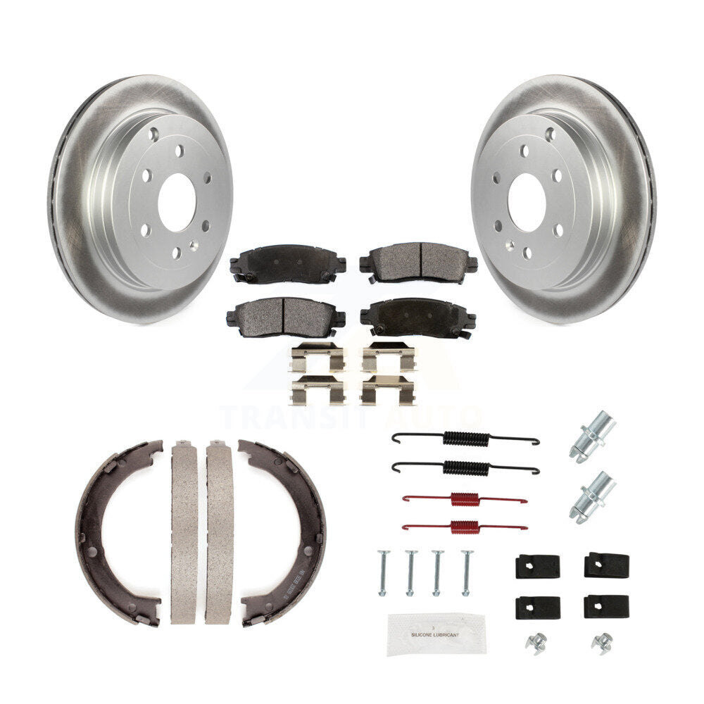 Rear Disc Coated Rotors Semi-Metallic Pads Parking Shoes And Hardware Kit For GMC Acadia KGF-103800