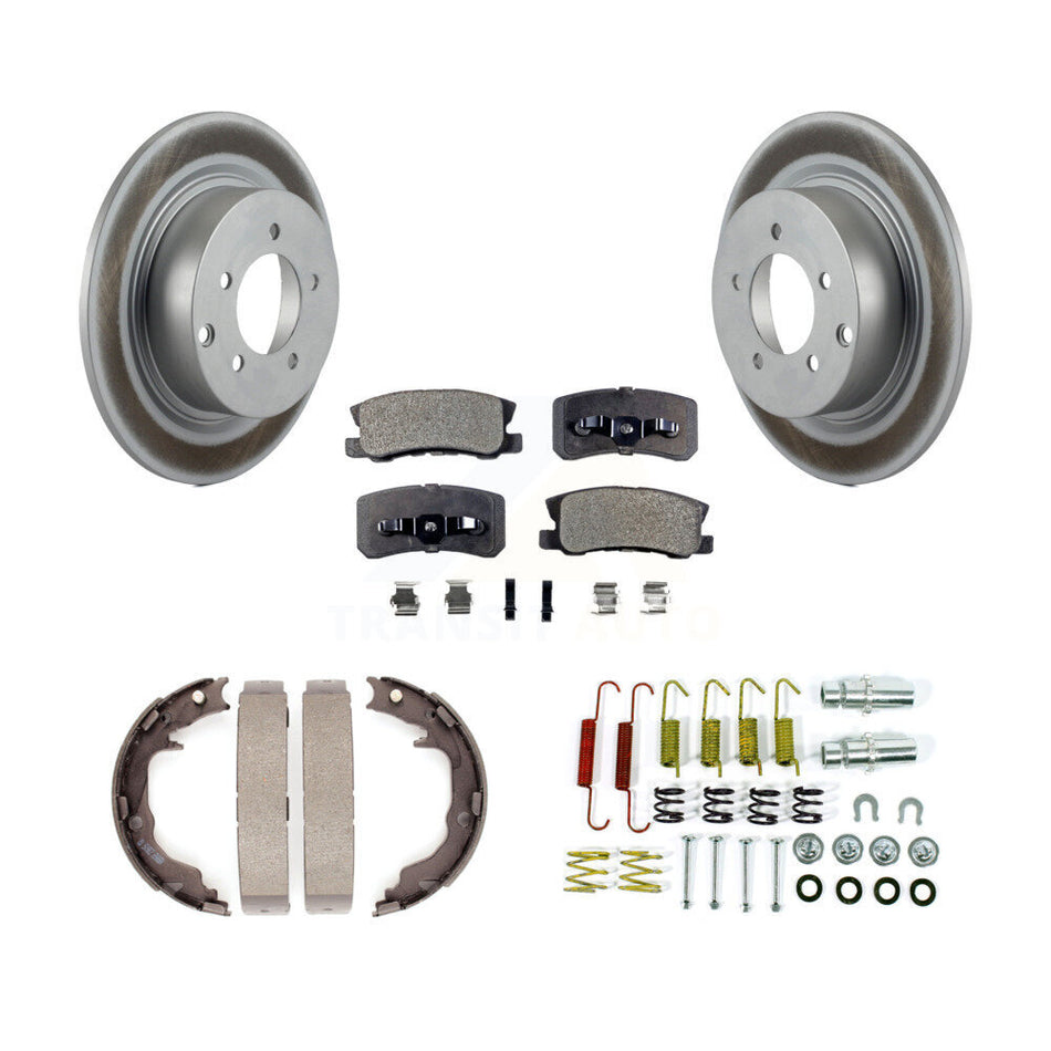 Rear Disc Coated Rotors Semi-Metallic Pads Parking Shoes & Hardware Kit For Jeep Patriot KGF-103899