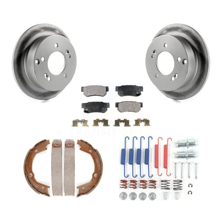 Rear Disc Coated Rotors Semi-Metallic Pads Parking Shoes And Hardware Kit For Kia Optima KGF-103914