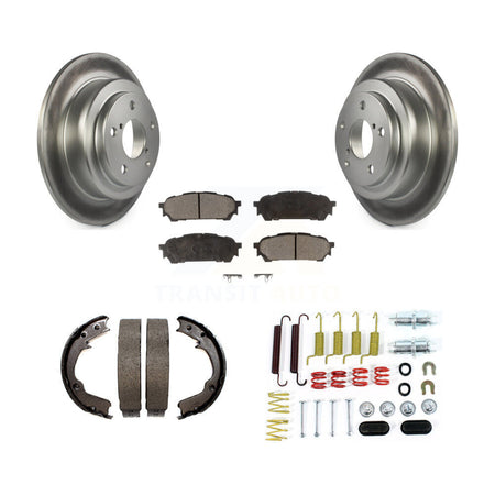 Rear Disc Coated Rotors Semi-Metallic Pads Parking Shoes Hardware Kit For Subaru Impreza KGF-103927