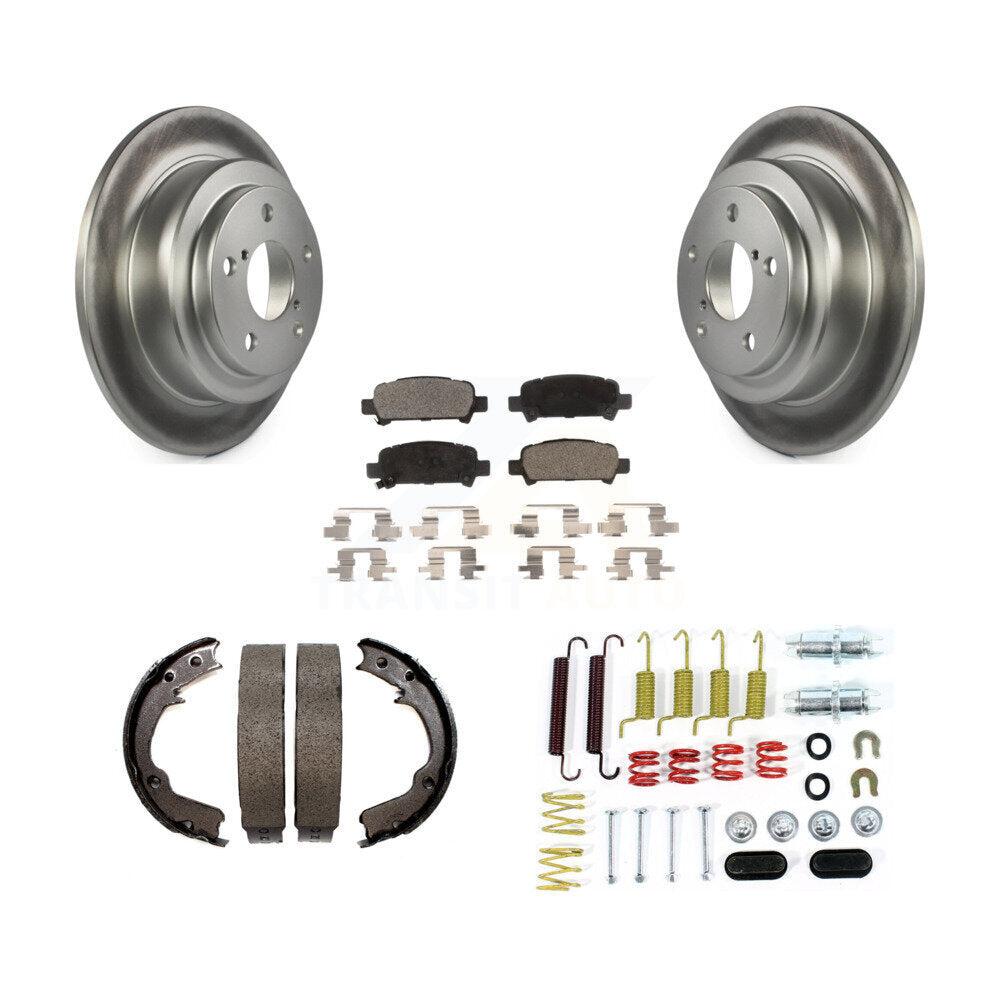 Rear Disc Coated Rotors Semi-Metallic Pads Parking Shoes Hardware Kit For Subaru Forester KGF-103928