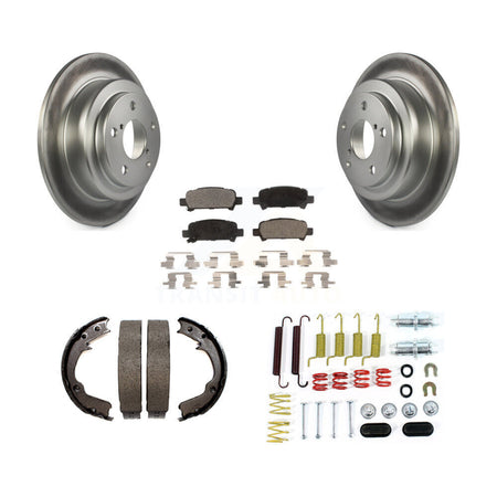 Rear Disc Coated Rotors Semi-Metallic Pads Parking Shoes Hardware Kit For Subaru Forester KGF-103928