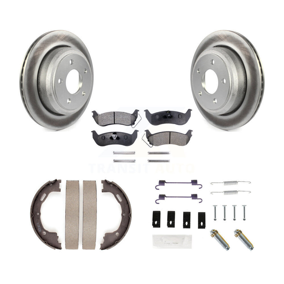 Rear Disc Coated Rotors Semi-Metallic Pads Parking Shoes And Hardware Kit For Ford Ranger KGF-103930