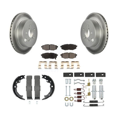 Rear Disc Coated Rotors Semi-Metallic Pads Parking Shoes Hardware Kit For Subaru Forester KGF-103997