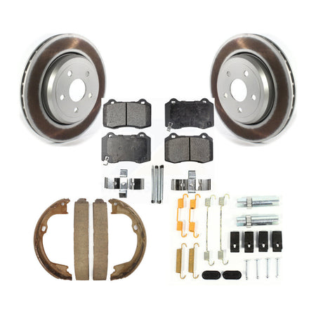 Rear Disc Coated Rotors Semi-Metallic Pads Parking Shoes And Hardware Kit For Jeep Grand KGF-104022