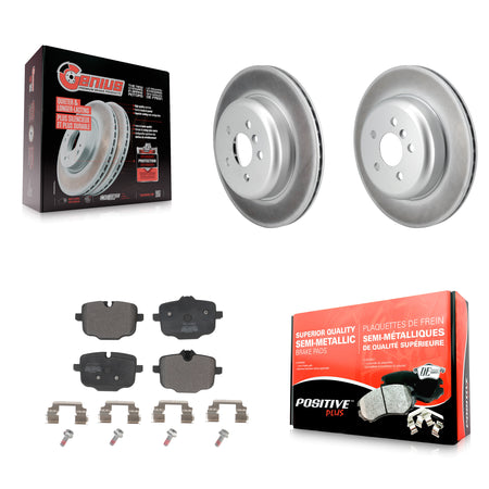 Rear Coated Disc Brake Rotors And Semi-Metallic Pads Kit For BMW 540i xDrive KGF-104028