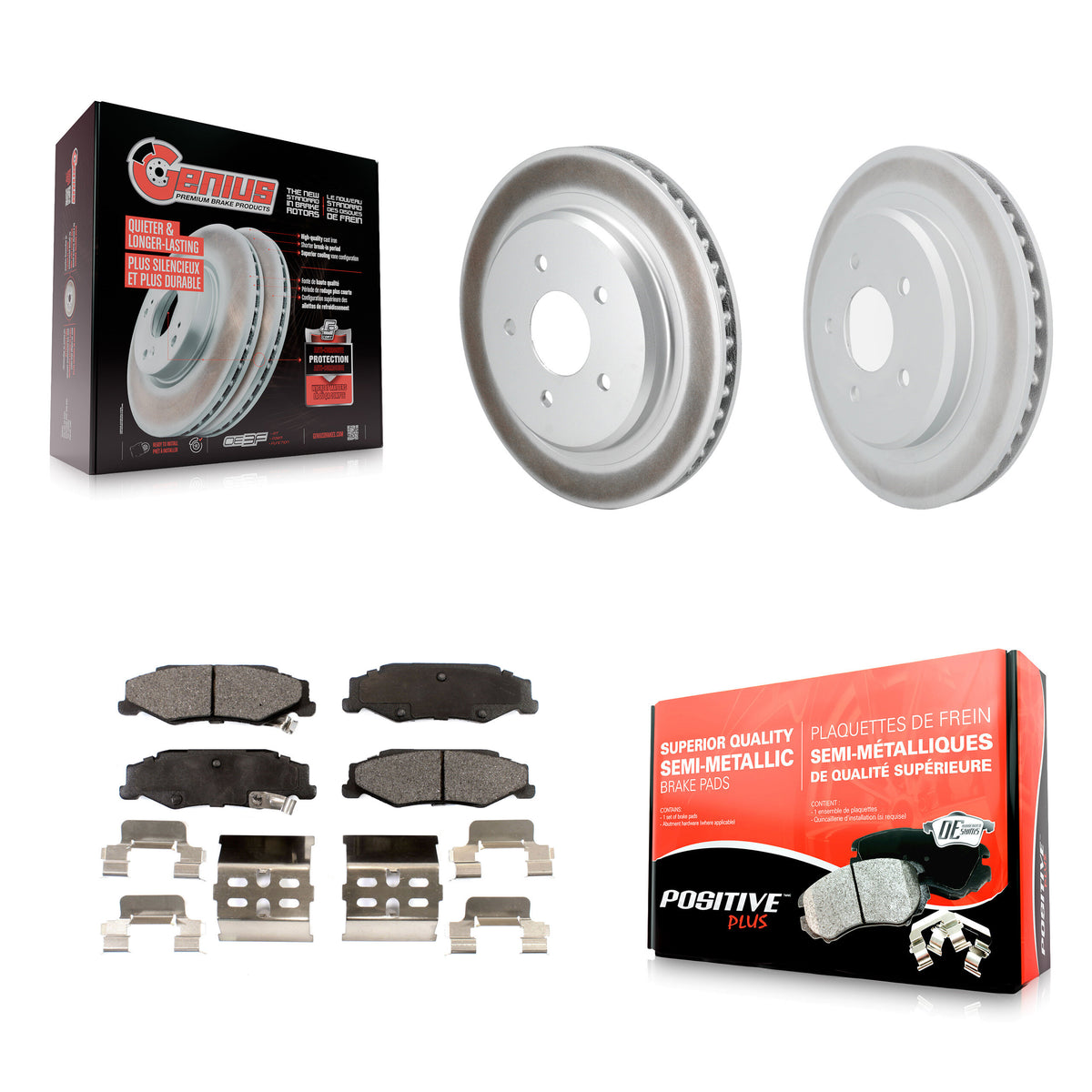 Rear Coated Disc Brake Rotors And Semi-Metallic Pads Kit For 1997-2004 Chevrolet Corvette KGF-104030