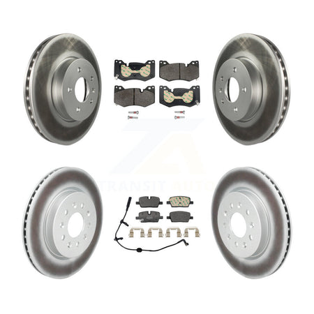Front Rear Coated Disc Brake Rotors And Semi-Metallic Pads Kit For Cadillac CT4 KGF-104031