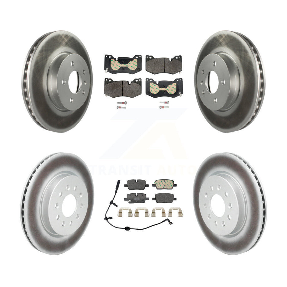 Front Rear Coated Disc Brake Rotors And Semi-Metallic Pads Kit For Cadillac CT4 KGF-104031