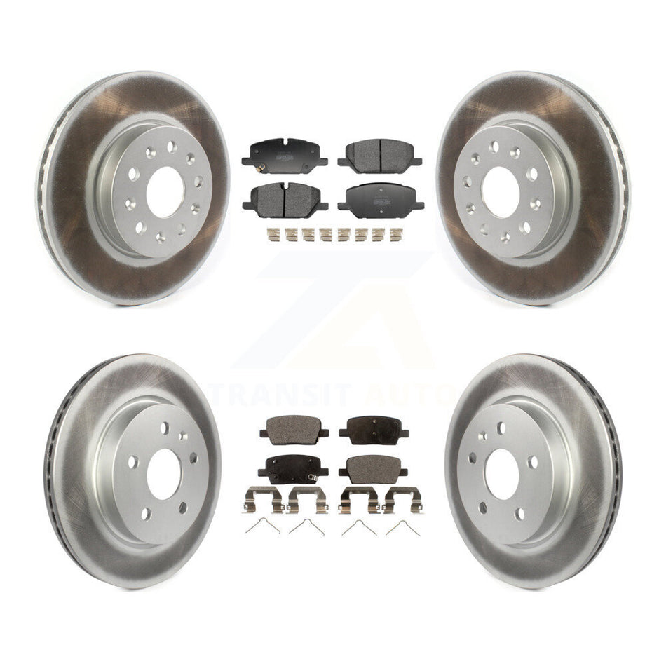 Front Rear Coated Disc Brake Rotors And Semi-Metallic Pads Kit For Chevrolet Camaro LT KGF-104032