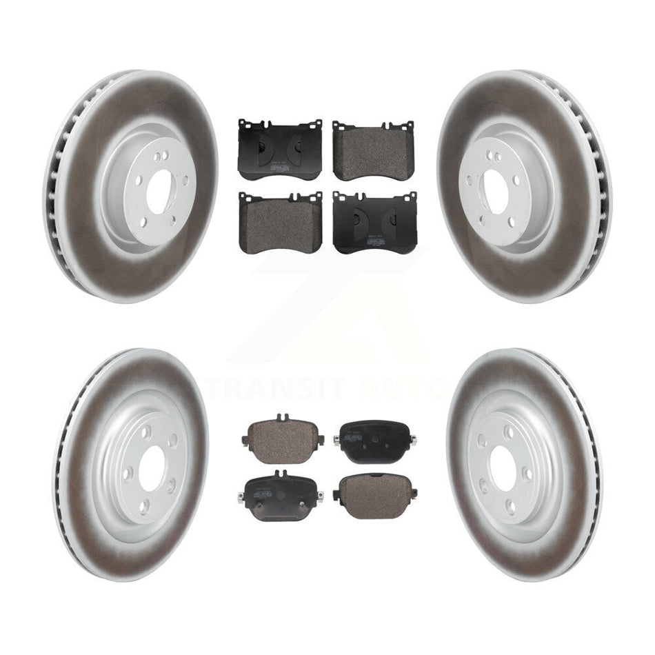 Front Rear Coated Disc Brake Rotors And Semi-Metallic Pads Kit For Mercedes-Benz E53 AMG KGF-104038