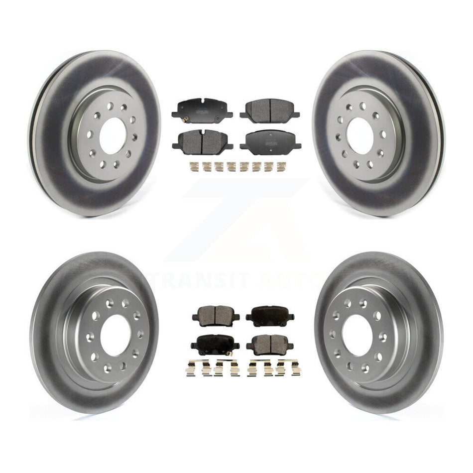 Front Rear Coated Disc Brake Rotors Semi-Metallic Pad Kit For 2020 Chevrolet Equinox 2.0L KGF-104040