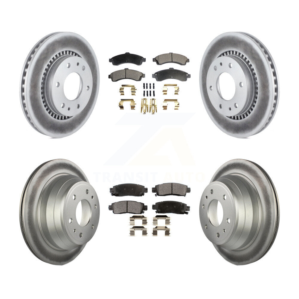 Front Rear Coat Brake Rotor Semi-Metallic Pad Kit For Isuzu Ascender With 3rd Row Seating KGF-104043