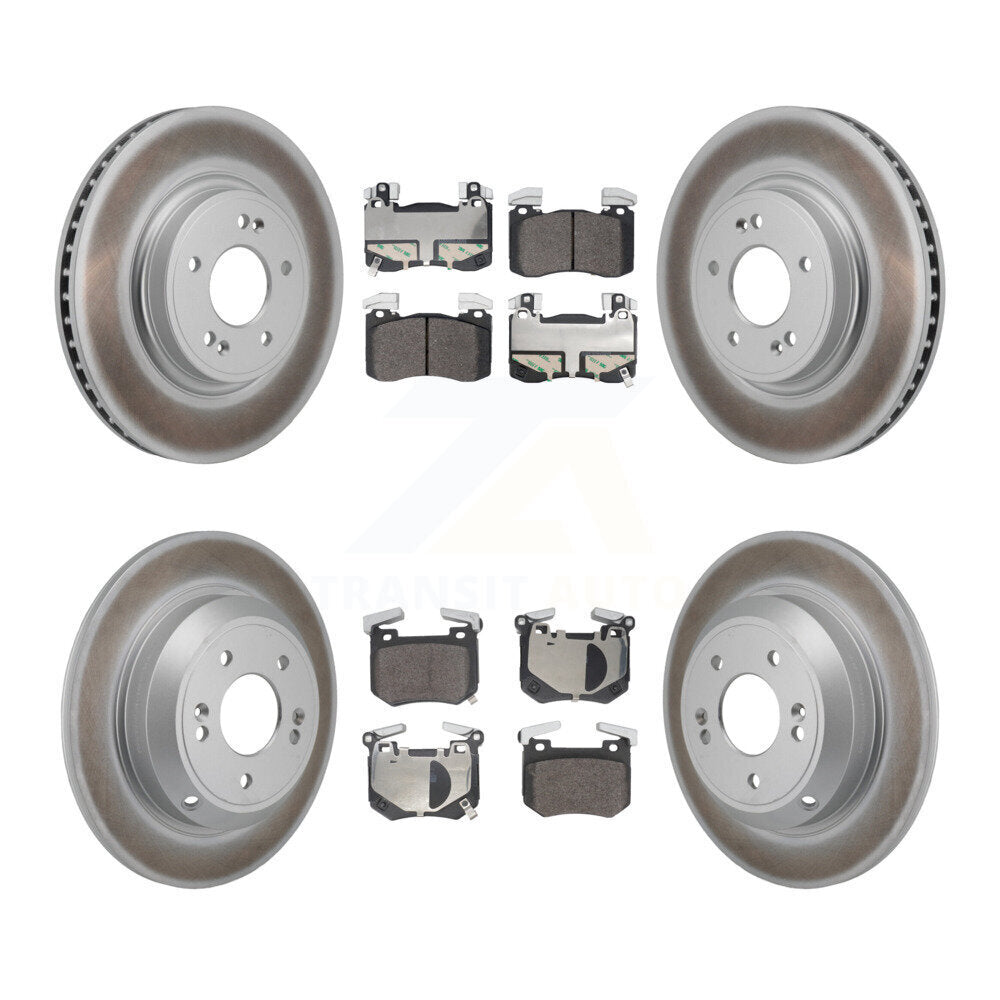 Front Rear Coat Brake Rotor Semi-Metallic Pad Kit For Genesis G70 2.0L With Brembo Brakes KGF-104047