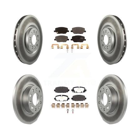 Front Rear Coated Disc Brake Rotors And Semi-Metallic Pads Kit For 2023 Jeep Compass KGF-104057
