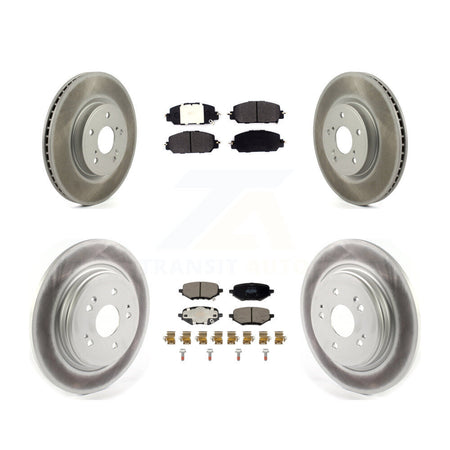 Front Rear Coated Disc Brake Rotors And Semi-Metallic Pads Kit For 2023 Honda HR-V KGF-104059