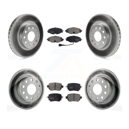Front Rear Coated Disc Brake Rotor & Semi-Metallic Pad Kit For Volkswagen Golf SportWagen KGF-104060