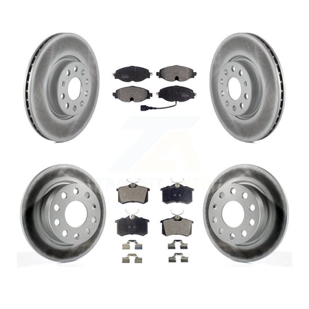 Front Rear Coated Disc Brake Rotor And Semi-Metallic Pad Kit For Volkswagen Golf Alltrack KGF-104061