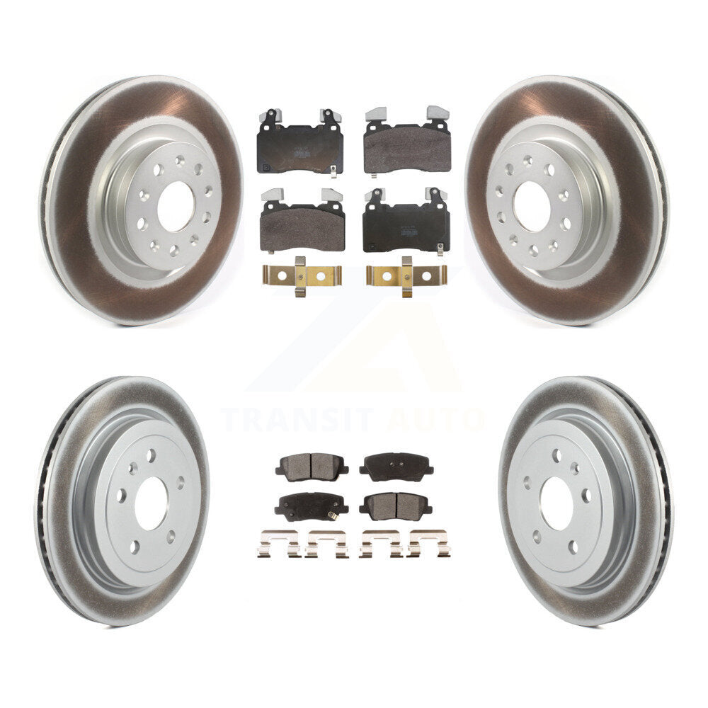Front Rear Coated Disc Brake Rotors And Semi-Metallic Pads Kit For Cadillac CTS KGF-104067