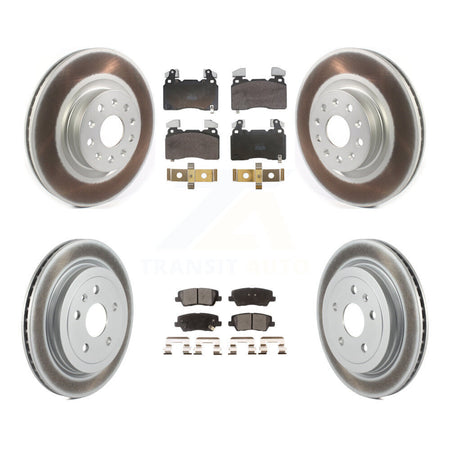Front Rear Coated Disc Brake Rotors And Semi-Metallic Pads Kit For Cadillac CTS KGF-104067