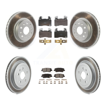 Front Rear Coated Disc Brake Rotors And Semi-Metallic Pads Kit For Cadillac CTS KGF-104068