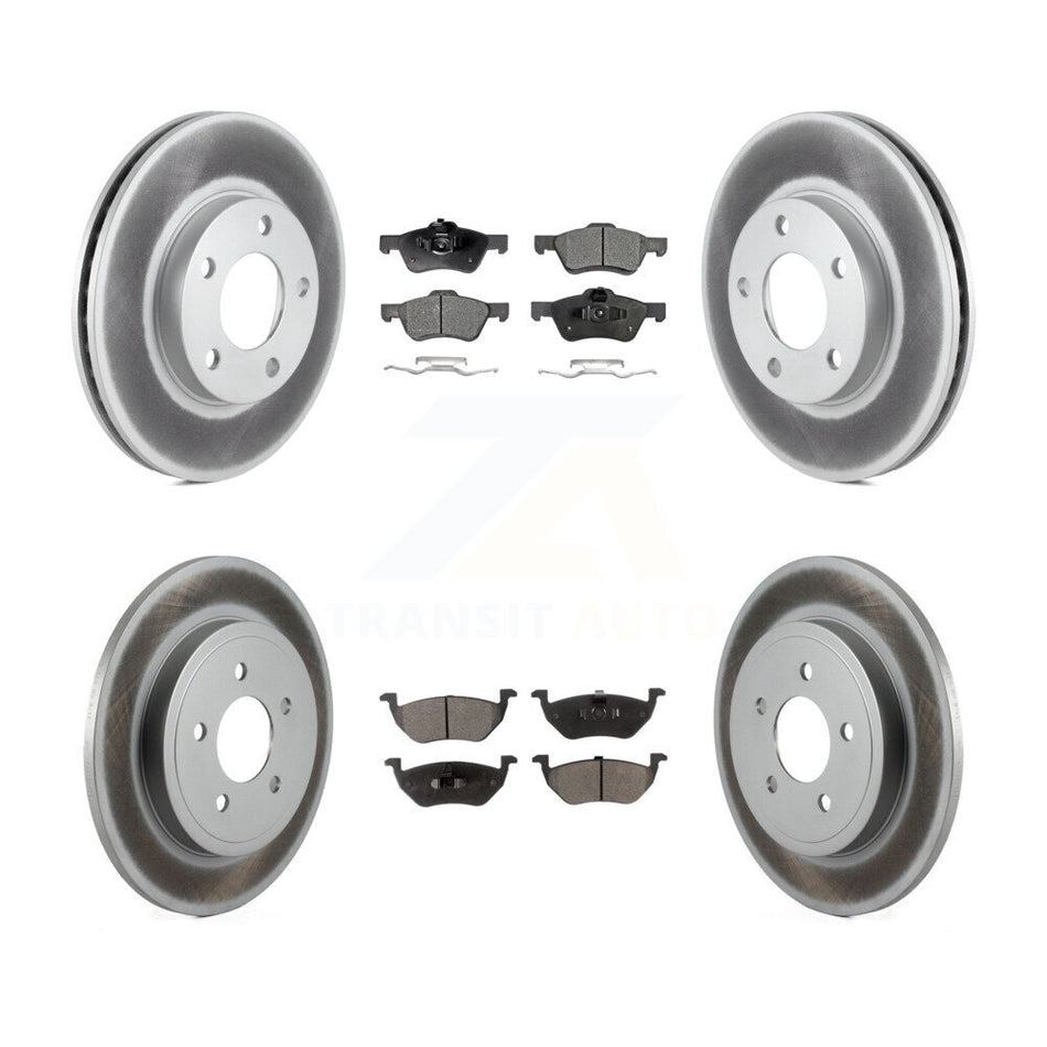 Front Rear Coated Disc Brake Rotors And Semi-Metallic Pads Kit For Mercury Mariner KGF-104077