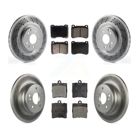 Front Rear Coated Disc Brake Rotors And Semi-Metallic Pads Kit For Mercedes-Benz SLK280 KGF-104079
