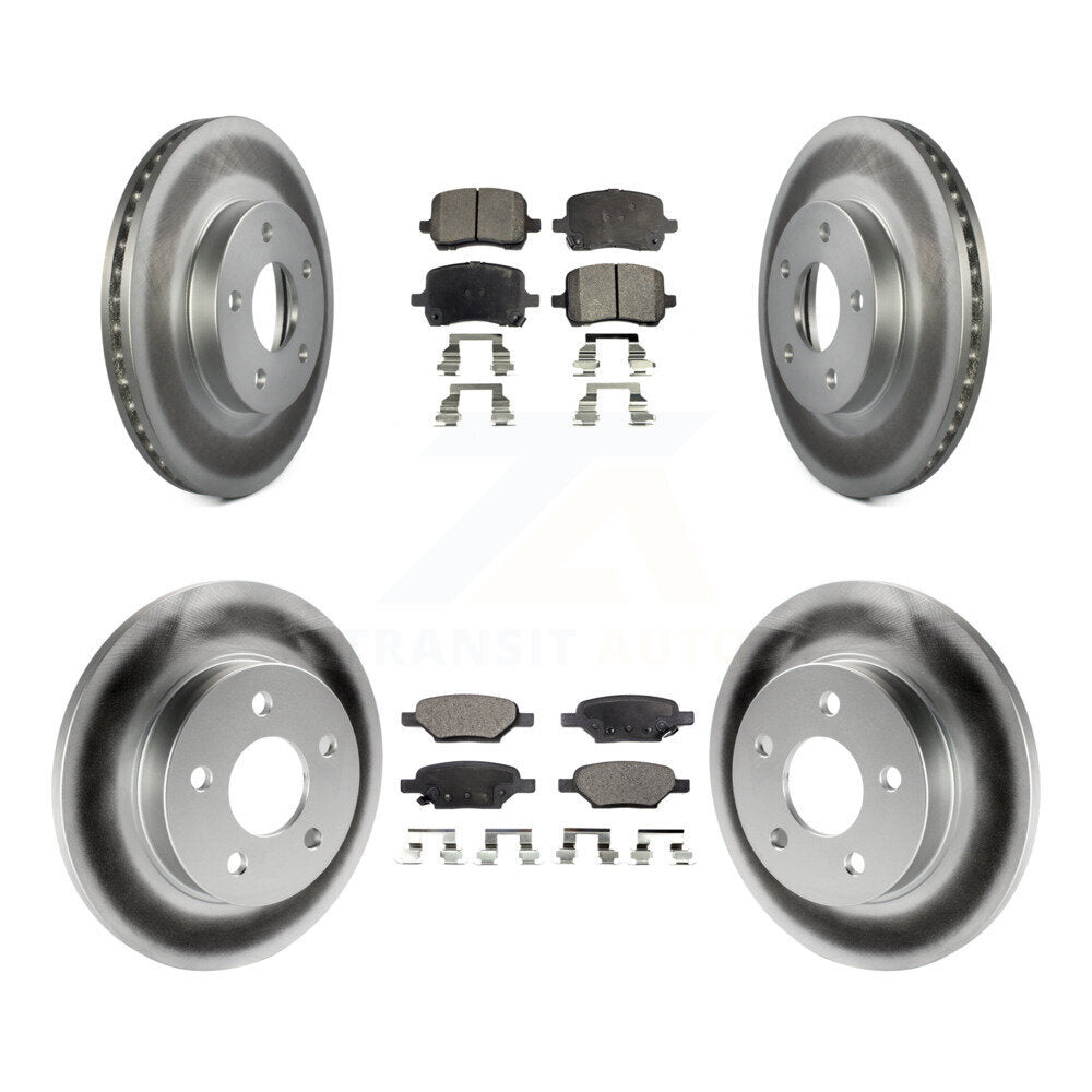 Front Rear Coated Brake Rotor Semi-Metallic Pad Kit For 07-08 Pontiac G5 Disc rear brakes KGF-104081