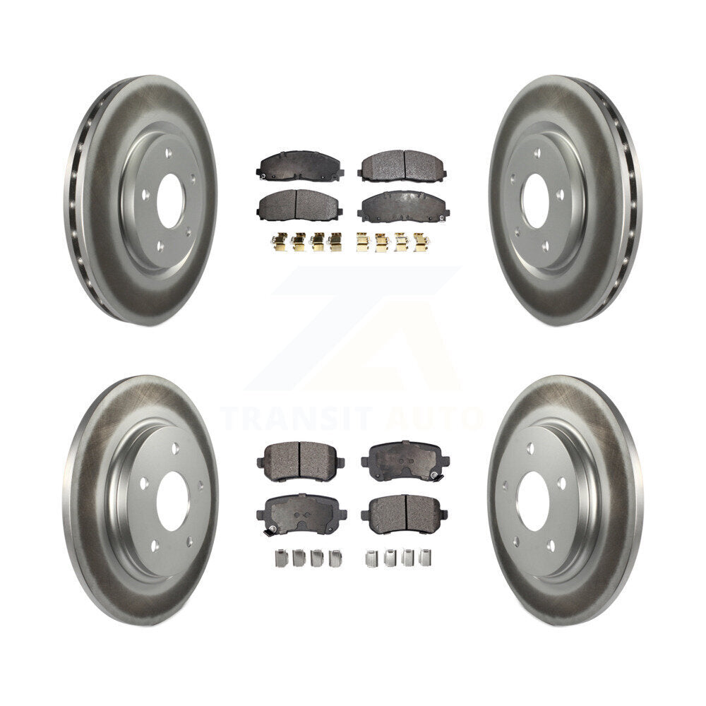 Front Rear Coated Disc Brake Rotors And Semi-Metallic Pads Kit For Volkswagen Routan KGF-104083