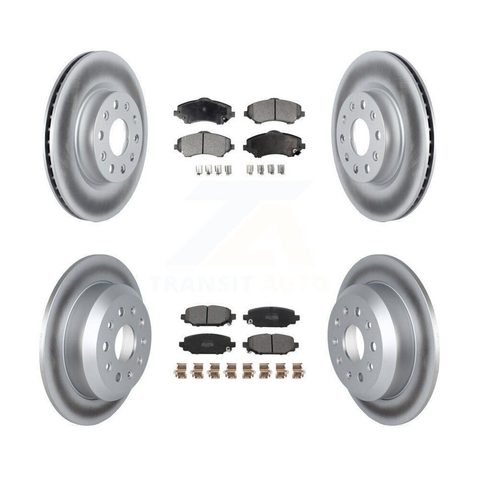 Front Rear Coat Disc Brake Rotors Semi-Metallic Pad Kit For 2018-2020 Jeep Wrangler Sport KGF-104084