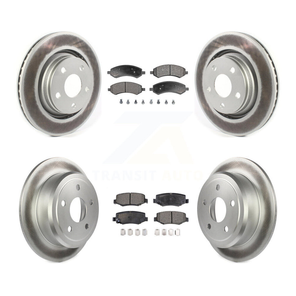 Front Rear Coated Disc Brake Rotors And Semi-Metallic Pads Kit For Jeep Wrangler JK KGF-104085