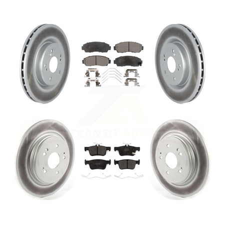 Front Rear Coated Disc Brake Rotors And Semi-Metallic Pads Kit For 2022-2024 Acura RDX KGF-104086