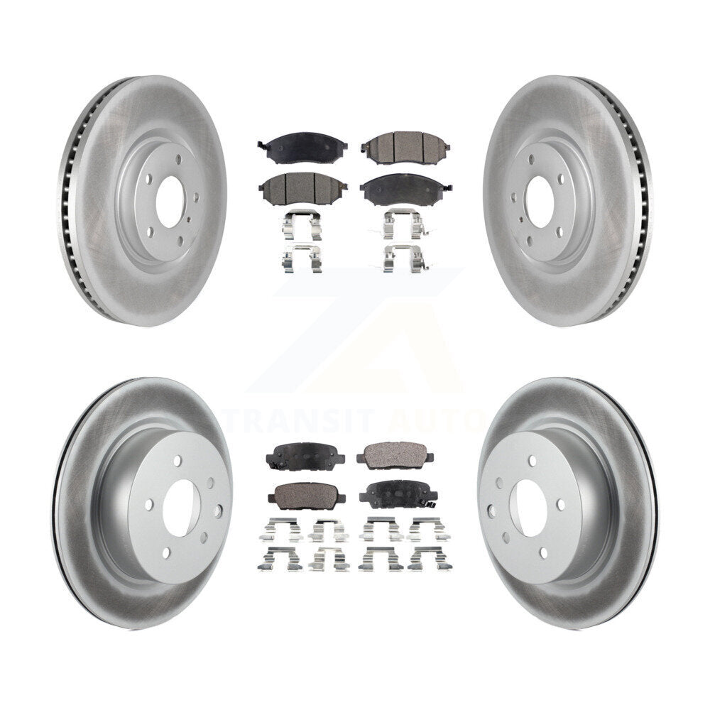 Front Rear Coat Brake Rotors Semi-Metallic Pad Kit For INFINITI G37 Without Brembo Brakes KGF-104088