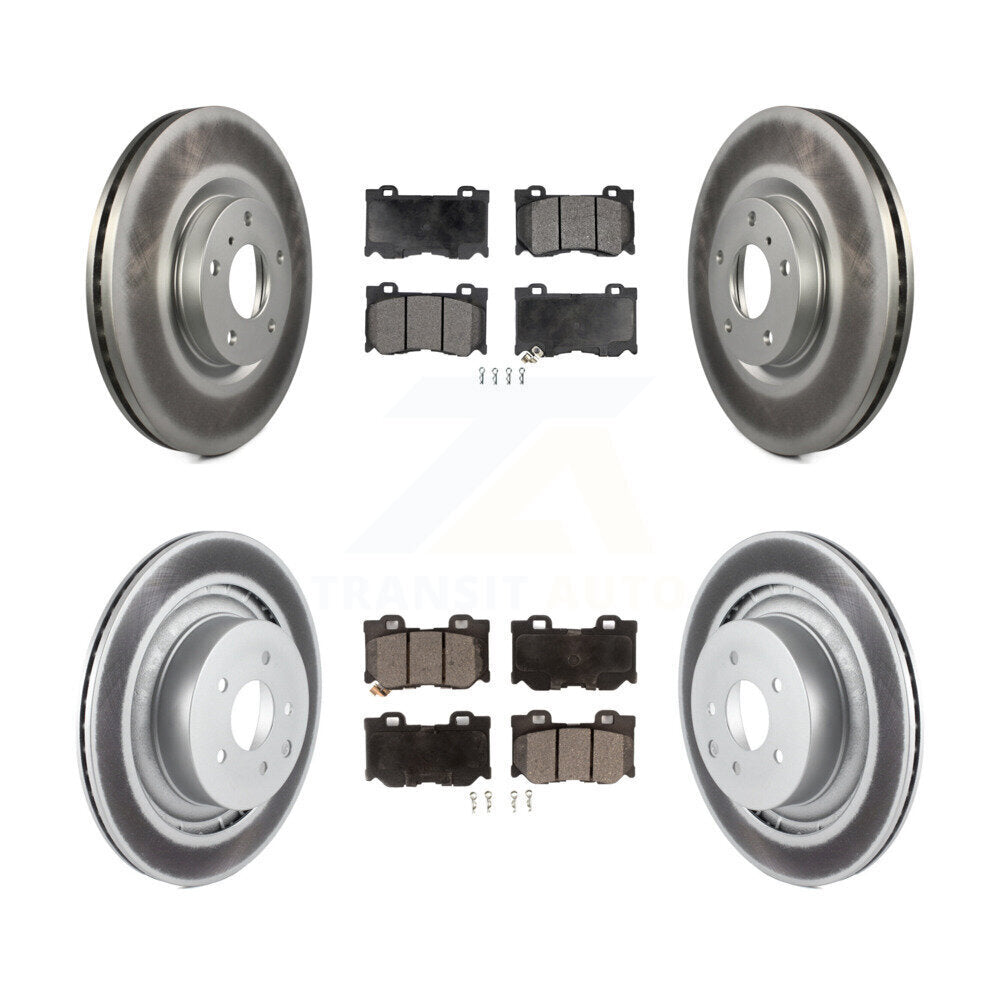 Front Rear Coat Brake Rotor Semi-Metallic Pad Kit For INFINITI G37 AWD With Brembo Brakes KGF-104089