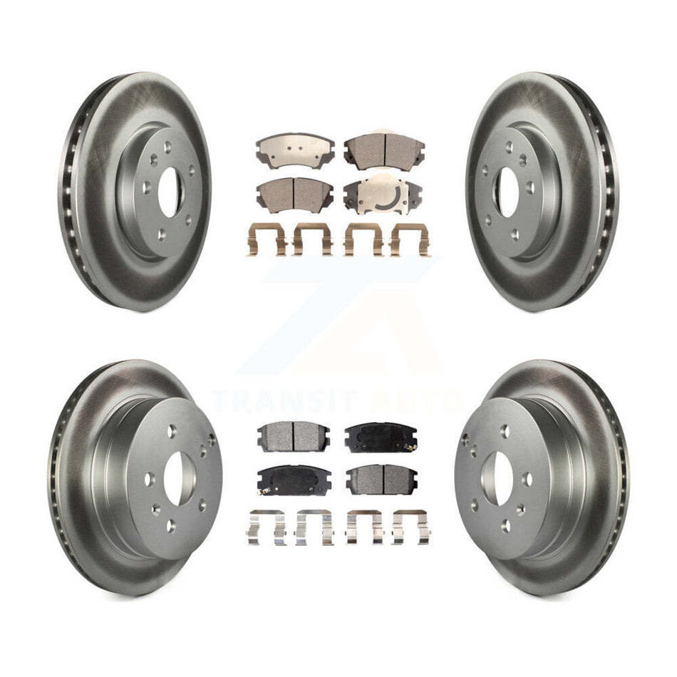 Front Rear Coated Disc Brake Rotors And Semi-Metallic Pads Kit For GMC Terrain KGF-104090